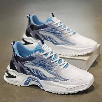 Мужская обувь лето 2025 года новые универсальные подростковые туфли на платформе повседневные туфли для папы мужские дышащие сетчатые спортивные модные туфли 39