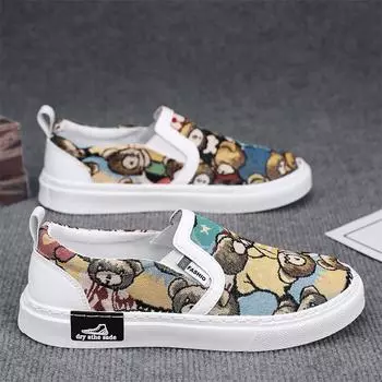 Мужская обувь лето 2025 новые однопедальные парусиновые ленивые туфли для ежедневного использования на открытом воздухе для путешествий легкие тонкие универсальные туфли для доски 39 чёрный