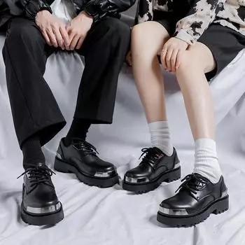 Мужская обувь-лифт Черная кожаная обувь для женщин Обувь для любителей вечеринок в уличном стиле EU:36 чёрный