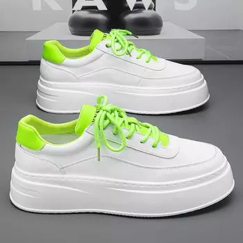 Мужская обувь Live Tooling 2025 Four Seasons Douyin Kuaishou McQueen Platform Sports Board Shoes Student Little White Shoes Men Shoes 39 белый
