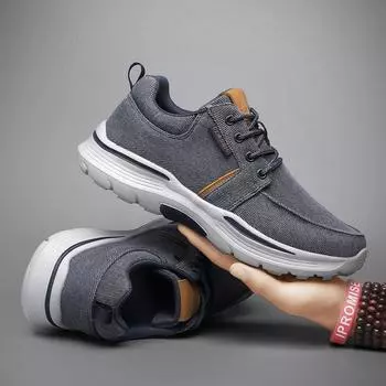 Мужская обувь Лоферы Повседневная обувь для мужчин Дышащая обувь на толстой подошве из парусины Модная рабочая обувь Мужские кроссовки для ходьбы 39 хаки