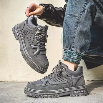 Мужская обувь Martin boots 2025 новые высокие ботинки для верховой езды на открытом воздухе рабочая обувь для отдыха на открытом воздухе универсальные ботинки для инструментов в стиле ретро 39 чёрный