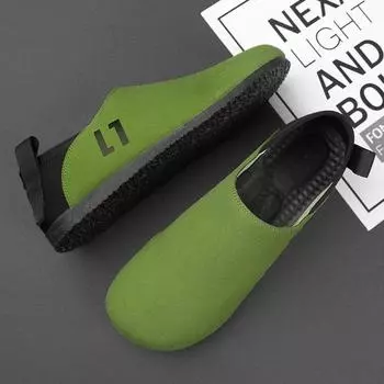 Мужская обувь, мода 2024 года, новые летние дышащие повседневные туфли для мужчин, лоферы, кроссовки, весна/осень, для взрослых, без застежек, однотонные туфли 39 трава зеленый