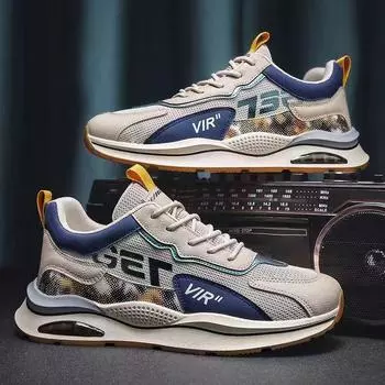 Мужская обувь мода новые дышащие сетчатые повседневные туфли студенческие беговые кроссовки на шнуровке удобные спортивные туфли кроссовки Zapatillas De Hombre 39 чёрный