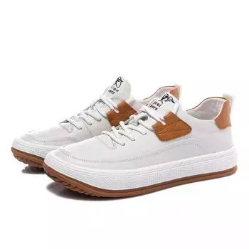 Мужская обувь Модная мужская кожаная повседневная обувь Мужские спортивные кроссовки Лоферы 39 белый
