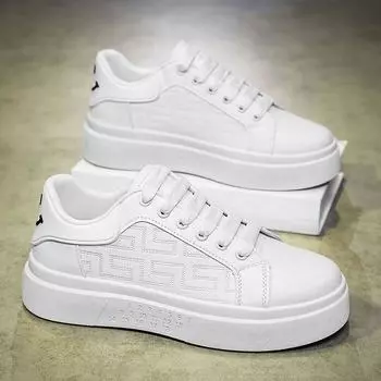 Мужская обувь, модная обувь 2025 года, новая весенняя нишевая тенденция, универсальная белая обувь на платформе, студенческая спортивная и повседневная обувь для мужчин 39