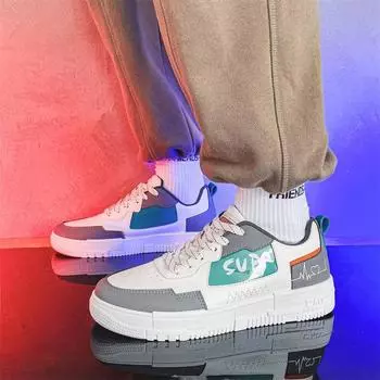 Мужская обувь, модная обувь для средних школ с низким верхом, новая молодежная спортивная обувь Tide 35 белый