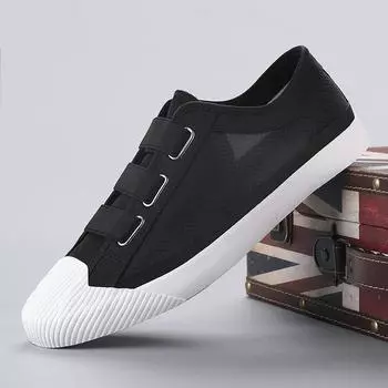 Мужская обувь Модная обувь Сетчатая обувь с одной педалью Дышащая повседневная обувь Сетчатая парусиновая обувь Обувь на плоской подошве 38