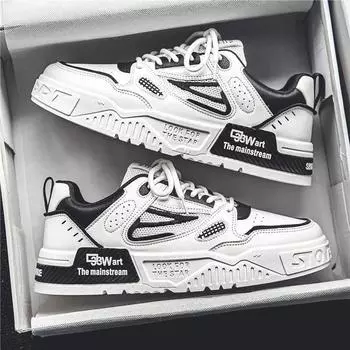 Мужская обувь, модная повседневная обувь для отдыха на открытом воздухе, обувь на шнуровке, обувь для скейтбординга, тренировочная обувь для мужчин, нескользящие кроссовки, теннисные туфли для мужчин 39 чёрный