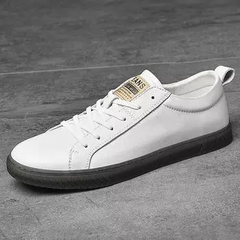 Мужская обувь, модная повседневная обувь из натуральной кожи для мужчин, весна-осень 2022 г., дышащие белые кроссовки на шнуровке, мужские роскошные мокасины 42