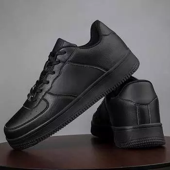 Мужская обувь, модные кроссовки для мужчин и женщин, кожаная обувь, удобная легкая повседневная обувь, обувь для уличной ходьбы, большие размеры 36-45 36 чёрный