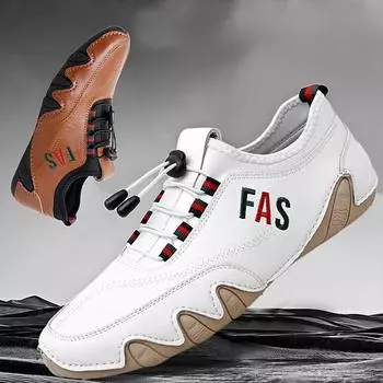 Мужская обувь Модные мягкие туфли на плоской подошве Удобная обувь для вождения Мужские белые лоферы 38 белый