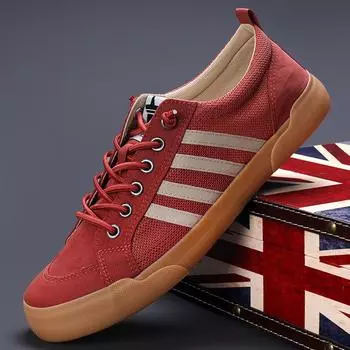 Мужская обувь Модные мужские повседневные парусиновые туфли Модные удобные туфли на плоской подошве 38