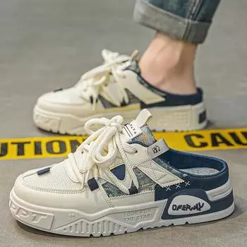 Мужская обувь Модные полутапочки на толстой подошве Повседневные кроссовки для мужчин Мокасины без застежек Трендовые универсальные ленивые туфли Zapatillas Hombre 39