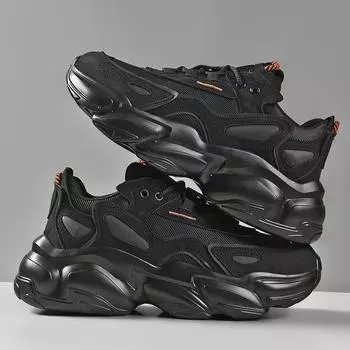 Мужская обувь. Модные повседневные кроссовки. Дышащая, устойчивая к запахам, универсальная обувь для пар. 39 чёрный