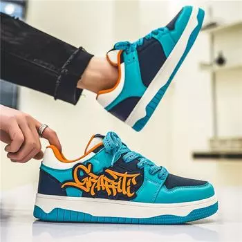 Мужская обувь модный бренд нишевый дизайн обувь для доски мода студенческая версия повседневная модная обувь с буквенными нашивками кожаные туфли 39 бежевый