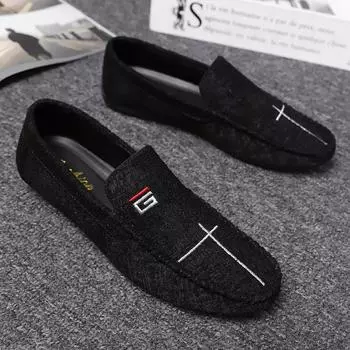 Мужская обувь, мягкая, удобная, дышащая, мужская повседневная обувь, брендовые модные мокасины, туфли для вождения, на плоской подошве, черные, серые, мужские лоферы 39 чёрный