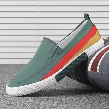 Мужская обувь Мягкие кроссовки Slip-On, обувь для тенниса, новая повседневная обувь, мужская парусиновая, дышащая, летняя, для активного отдыха, для вождения 38 хаки