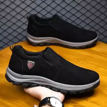 Мужская обувь. Мужская осенняя новая кожаная походная обувь. Уличная обувь для инструментов. Обувь для папы. Мужская легкая мужская обувь без шнуровки. 39