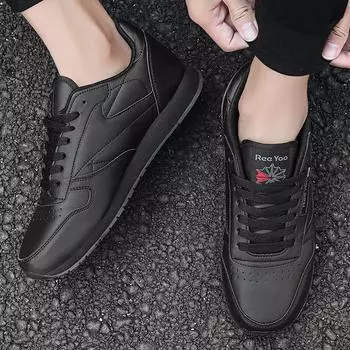 Мужская обувь Мужская повседневная обувь ПУ водонепроницаемая дышащая нескользящая мужская беговая обувь для ходьбы на открытом воздухе кроссовки плюс размер 36-46 пара 36 белый