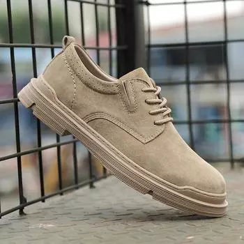 Мужская обувь Мужская повседневная обувь Высококачественные мужские оксфорды из коровьей замши Винтажная деловая обувь на шнуровке ручной работы 39