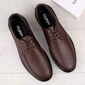 Мужская обувь, мужская весенне-осенняя новая кожаная офисная модная обувь, мужские удобные оксфорды на шнуровке для мужчин, повседневная обувь, модельные туфли ручной работы 38 темно-коричневого