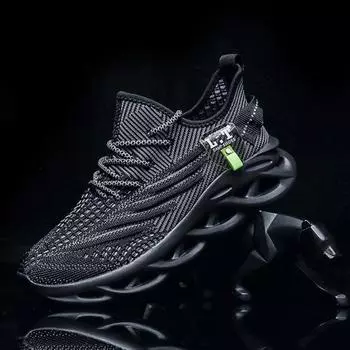 Мужская обувь, мужские черные кроссовки для бега, кроссовки для активного отдыха, дышащая сетка, мужские легкие амортизирующие спортивные кроссовки 39