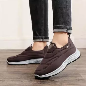 Мужская обувь на флисовой подкладке. Зимние зимние сапоги без шнуровки на хлопковой подкладке. Повседневные теплые прогулочные кроссовки на меховой подкладке. Домашняя обувь для мужской рабочей обуви. 39