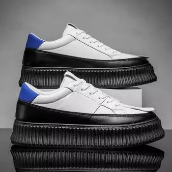 Мужская обувь на массивном массиве, модная мужская обувь для скейтборда, новая удобная вулканизированная обувь на шнуровке на платформе, Zapatillas Hombre 39