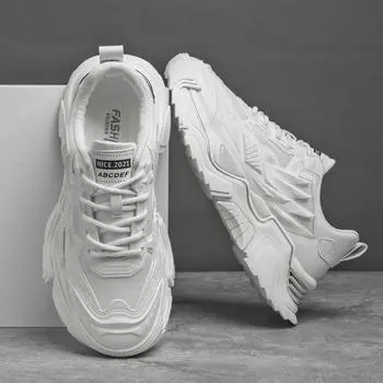 Мужская обувь на толстой подошве с однотонной подошвой. Новые летние мужские повседневные туфли. Модная и удобная обувь, увеличивающая рост. 39 серый