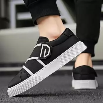 Мужская обувь на весну и лето 2024 года, дышащая и универсальная, студенческая обувь для сноуборда на толстой подошве, повседневная обувь для сноуборда на одну ногу 39 чёрный