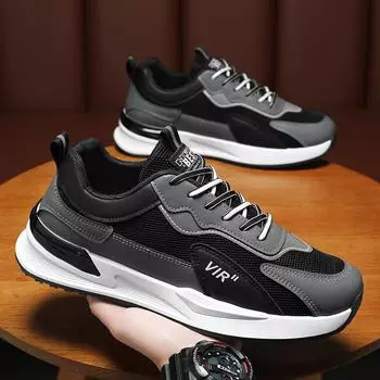 Мужская обувь на все сезоны, дышащая, мягкая, нескользящая, сетчатая, повседневная, спортивная обувь, кроссовки для бега на открытом воздухе, модные, студенческие кроссовки 43