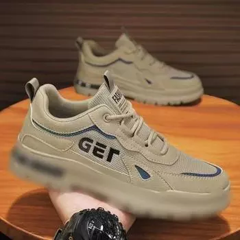 Мужская обувь, нескользящая и износостойкая повседневная обувь, мужская дышащая сетчатая обувь с защитой от запаха, рабочая одежда, спортивная обувь для сноуборда 39 чёрный