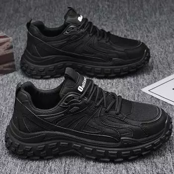 Мужская обувь Нескользящая обувь Мужская модная черная обувь Дышащая повседневная обувь Кроссовки для бега Мужская легкая обувь на платформе с увеличенным каблуком 44 бежевый