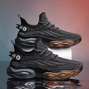 Мужская обувь Новая дышащая спортивная мужская обувь из ткани Flyweave 39 чёрный