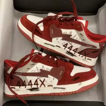 Мужская обувь, новая мода, ретро-обувь с граффити, сделанная из старых досок, женская обувь на плоской подошве, повседневная спортивная обувь для пар, на шнуровке 36