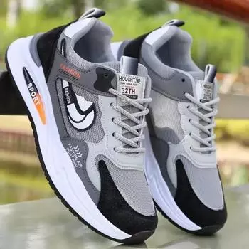 Мужская обувь, новая осенняя обувь, мужская модная универсальная обувь из сетки, мужская спортивная обувь, нескользящая и износостойкая повседневная обувь с мягкой подошвой 38