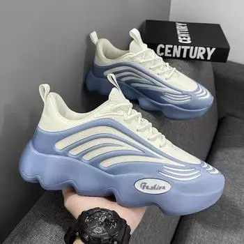 Мужская обувь, новая платформа, папины туфли, модная и легкая повседневная обувь, увеличивающая рост, кроссовки для бега для студентов, модная спортивная обувь 39 бежевый