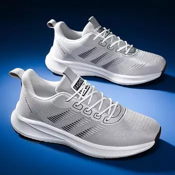 Мужская обувь, новая сетчатая дышащая повседневная обувь, удобная повседневная спортивная обувь, мужские легкие амортизирующие кроссовки, модная обувь 39 серый