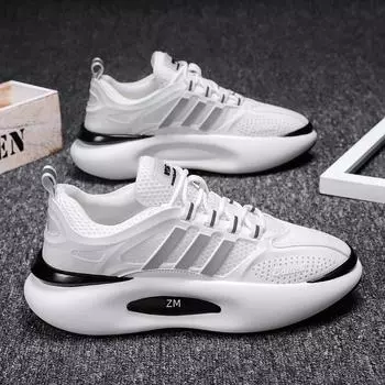 Мужская обувь, новая весенняя обувь для папы, модные дышащие кроссовки на шнуровке с мелким горлышком, модная повседневная спортивная обувь 39