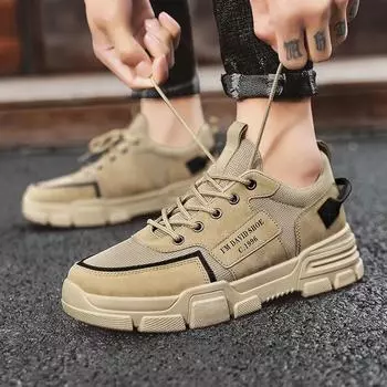 Мужская обувь, новинка 2024 года, летняя, дышащая, с дезодорантом, износостойкая, универсальная, трендовая, спортивная повседневная обувь 39 чёрный