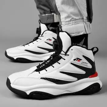 Мужская обувь, новинка 2024 года, высокие баскетбольные кроссовки, кроссовки больших размеров, повседневная модная обувь 36 белый