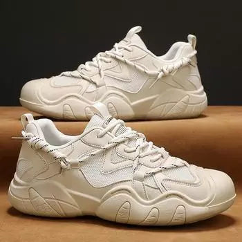 Мужская обувь, новые дышащие повседневные спортивные туфли на платформе, интернет-знаменитость, взрыв, сетчатый тренд, нескользящие походные туфли 40