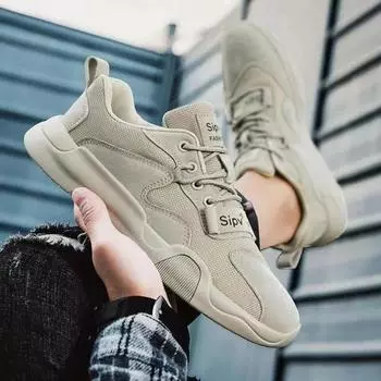 Мужская обувь, новые дышащие сетчатые удобные мужские спортивные туфли, легкие повседневные кроссовки на шнуровке для бега, кроссовки на толстой подошве 39