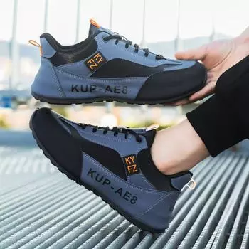 Мужская обувь, новые кожаные водонепроницаемые спортивные туфли, универсальные повседневные трендовые туфли высокого класса, легкие, с мягкой подошвой, увеличивающие внутреннюю высоту, туфли для папы 39