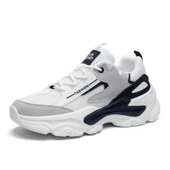 Мужская обувь, новые летние дышащие сетчатые молодежные кроссовки для бега, повседневные нескользящие, повышающие рост, модные туфли для пап 39