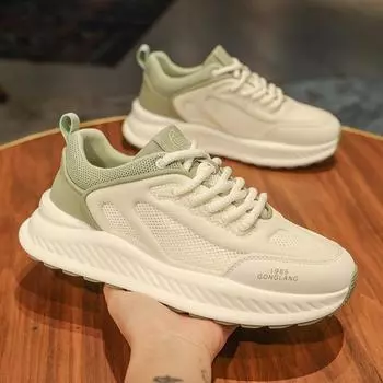 Мужская обувь, новые летние дышащие сетчатые туфли, повседневные и универсальные, молодежные и увеличивающие рост, беговые и модные спортивные туфли. 39