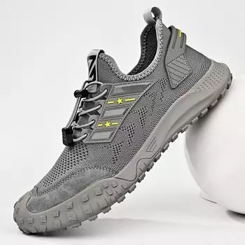 Мужская обувь, новые летние кроссовки Flyknit с дышащей мягкой подошвой, повседневные кроссовки с нескользящей сетчатой поверхностью, слипоны со скользящей втулкой 38 чёрный