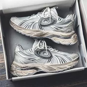 Мужская обувь, новые летние кроссовки с дышащей сеткой, мужская модная обувь для отдыха, увеличивающая рост 39 серебряный