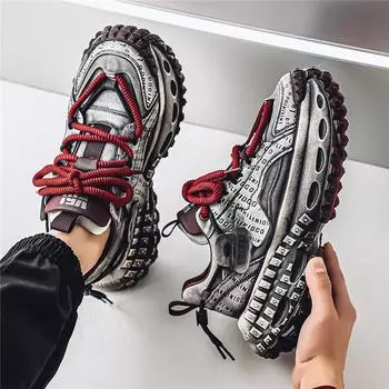 Мужская обувь, новые осенне-зимние туфли на платформе для пап, модная обувь, мужская спортивная обувь с низким верхом, персонализированная повседневная модная обувь для мужчин 39